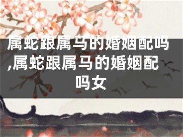 属蛇跟属马的婚姻配吗,属蛇跟属马的婚姻配吗女