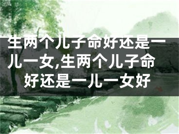 生两个儿子命好还是一儿一女,生两个儿子命好还是一儿一女好