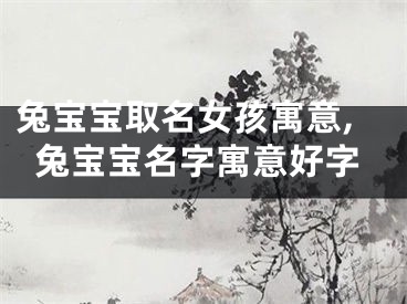 兔宝宝取名女孩寓意,兔宝宝名字寓意好字
