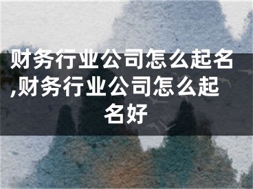 财务行业公司怎么起名,财务行业公司怎么起名好