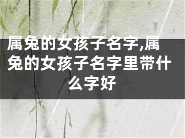 属兔的女孩子名字,属兔的女孩子名字里带什么字好