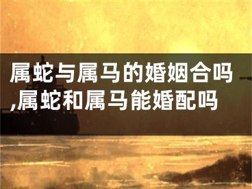 属蛇与属马的婚姻合吗,属蛇和属马能婚配吗