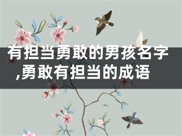 有担当勇敢的男孩名字,勇敢有担当的成语