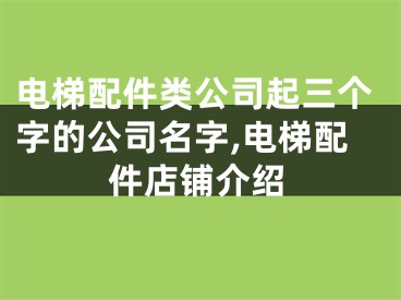 电梯配件类公司起三个字的公司名字,电梯配件店铺介绍