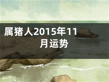 属猪人2015年11月运势