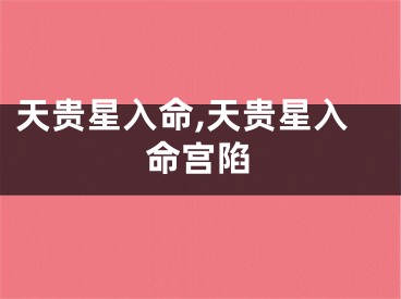 天贵星入命,天贵星入命宫陷