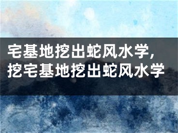 宅基地挖出蛇风水学,挖宅基地挖出蛇风水学