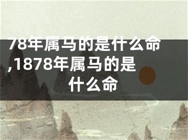 78年属马的是什么命,1878年属马的是什么命