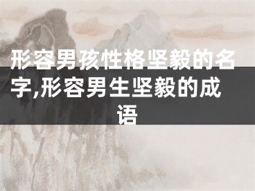 形容男孩性格坚毅的名字,形容男生坚毅的成语
