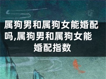 属狗男和属狗女能婚配吗,属狗男和属狗女能婚配指数