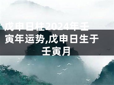 戊申日柱2024年壬寅年运势,戊申日生于壬寅月