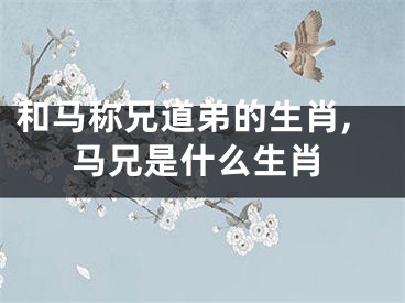 和马称兄道弟的生肖,马兄是什么生肖