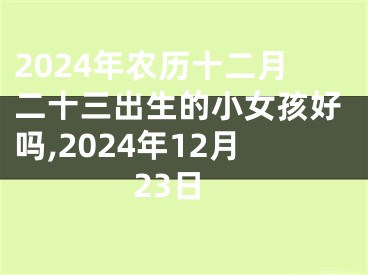 2024年农历十二月二十三出生的小女孩好吗,2024年12月23日