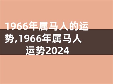 1966年属马人的运势,1966年属马人运势2024