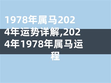 1978年属马2024年运势详解,2024年1978年属马运程