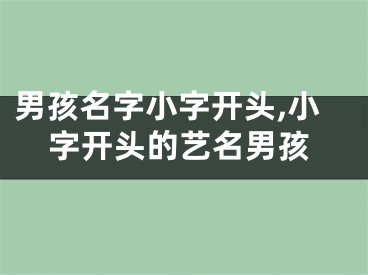 男孩名字小字开头,小字开头的艺名男孩