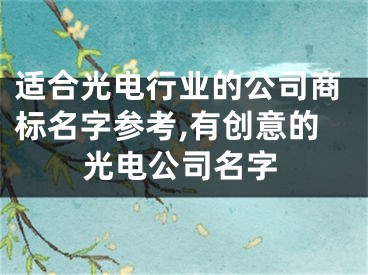 适合光电行业的公司商标名字参考,有创意的光电公司名字