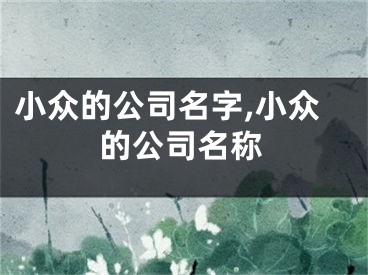 小众的公司名字,小众的公司名称