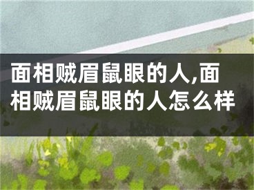 面相贼眉鼠眼的人,面相贼眉鼠眼的人怎么样
