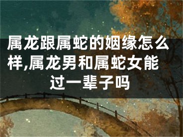 属龙跟属蛇的姻缘怎么样,属龙男和属蛇女能过一辈子吗