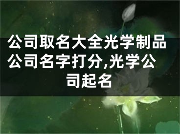 公司取名大全光学制品公司名字打分,光学公司起名