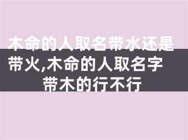 木命的人取名带水还是带火,木命的人取名字带木的行不行