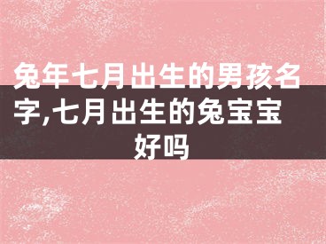 兔年七月出生的男孩名字,七月出生的兔宝宝好吗
