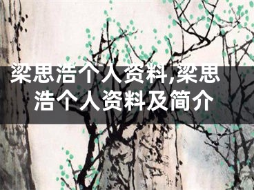 梁思浩个人资料,梁思浩个人资料及简介