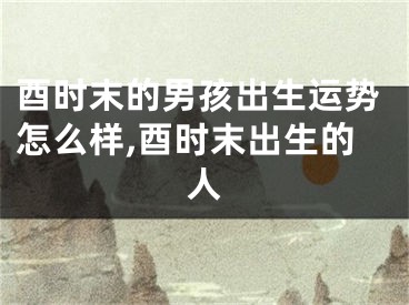 酉时末的男孩出生运势怎么样,酉时末出生的人