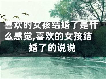 喜欢的女孩结婚了是什么感觉,喜欢的女孩结婚了的说说