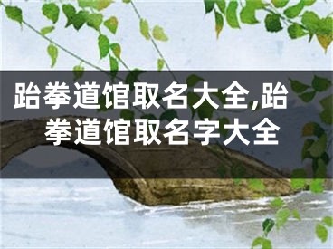 跆拳道馆取名大全,跆拳道馆取名字大全