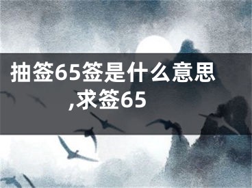 抽签65签是什么意思,求签65