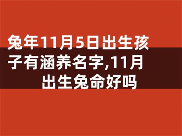 兔年11月5日出生孩子有涵养名字,11月出生兔命好吗