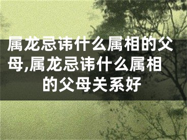 属龙忌讳什么属相的父母,属龙忌讳什么属相的父母关系好