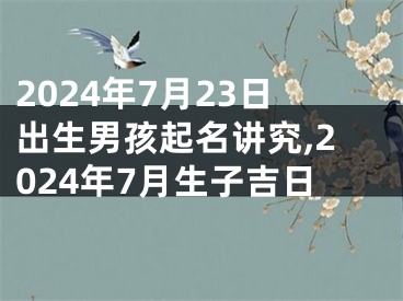 2024年7月23日出生男孩起名讲究,2024年7月生子吉日
