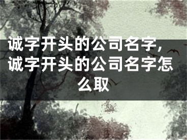 诚字开头的公司名字,诚字开头的公司名字怎么取