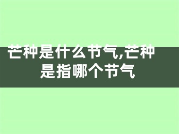 芒种是什么节气,芒种是指哪个节气