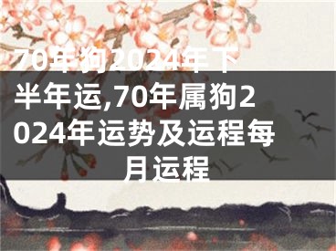 70年狗2024年下半年运,70年属狗2024年运势及运程每月运程