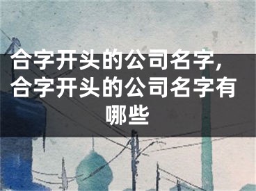 合字开头的公司名字,合字开头的公司名字有哪些