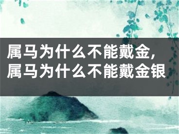 属马为什么不能戴金,属马为什么不能戴金银