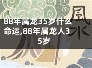 88年属龙35岁什么命运,88年属龙人35岁