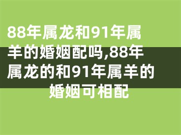 88年属龙和91年属羊的婚姻配吗,88年属龙的和91年属羊的婚姻可相配