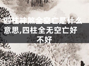 四柱神煞全空亡是什么意思,四柱全无空亡好不好