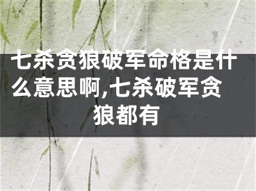 七杀贪狼破军命格是什么意思啊,七杀破军贪狼都有