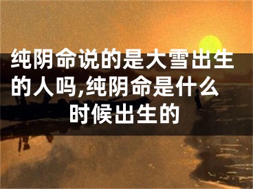 纯阴命说的是大雪出生的人吗,纯阴命是什么时候出生的