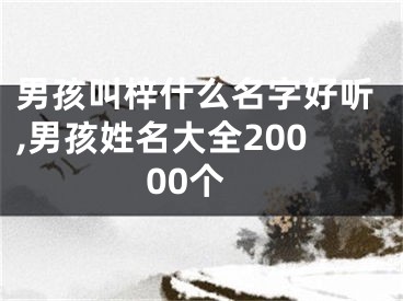 男孩叫梓什么名字好听,男孩姓名大全20000个