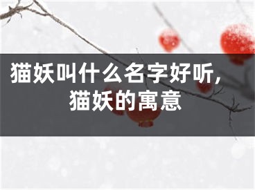 猫妖叫什么名字好听,猫妖的寓意