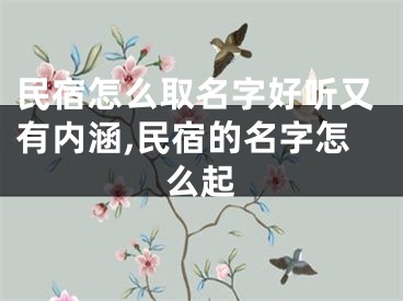 民宿怎么取名字好听又有内涵,民宿的名字怎么起