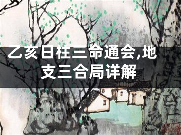 乙亥日柱三命通会,地支三合局详解