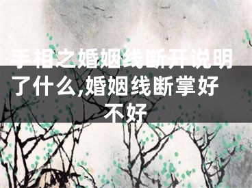 手相之婚姻线断开说明了什么,婚姻线断掌好不好